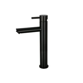 SaniPro Wastafelkraan Opbouw Mat Zwart Hoog Mengkraan Rond 1 Greeps