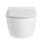 SaniPro Hangtoilet Compact 48cm incl. Softclose Toiletbril Glans Wit D-Vorm SaniPro Hangtoilet Compact 48cm incl. Softclose Toiletbril Glans Wit D-Vorm
