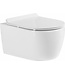 SaniPro Hangtoilet Compact 48cm incl. Softclose Toiletbril Glans Wit D-Vorm