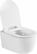 SaniPro Hangtoilet Compact 48cm incl. Softclose Toiletbril Glans Wit D-Vorm SaniPro Hangtoilet Compact 48cm incl. Softclose Toiletbril Glans Wit D-Vorm