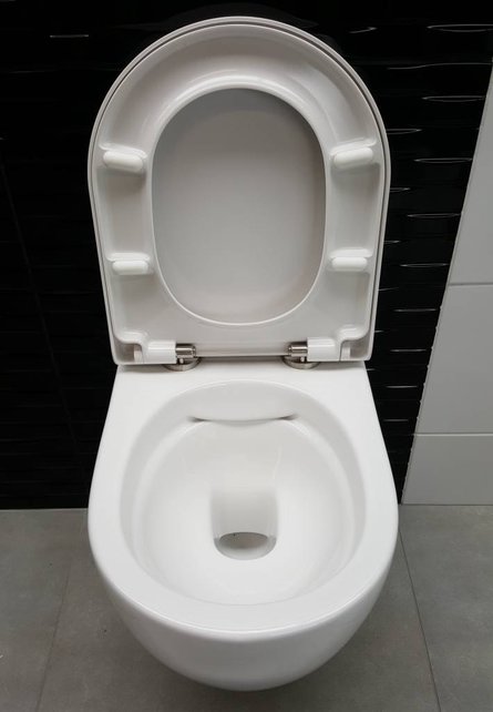 SaniPro Easy Flush Compact Hangtoilet Randloos incl.softclose toiletzitting 36x48x25cm