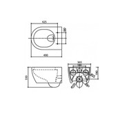 SaniPro Easy Flush Compact Hangtoilet Randloos incl.softclose toiletzitting 36x48x25cm