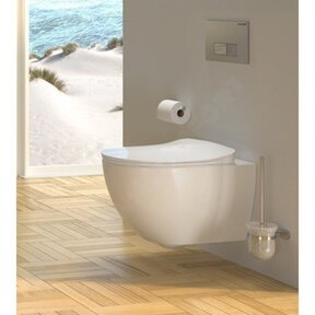 Randloos Hangtoilet Freedom FE322 met bidet Glans Wit incl. Softclose toiletbril Creavit 51x35x38cm