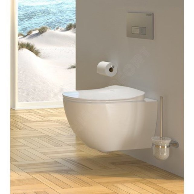 Randloos Hangtoilet Freedom FE322 met bidet Glans Wit incl. Softclose toiletbril Creavit 51x35x38cm