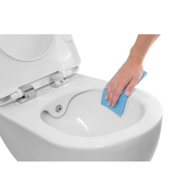 Randloos Hangtoilet Freedom FE322 met bidet Glans Wit incl. Softclose toiletbril Creavit 51x35x38cm