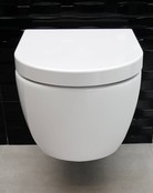 SaniPro Easy Flush Randloos Hangtoilet Glans Wit Incl. Toiletbril (BxLxH) 36x54x25cm