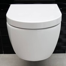 SaniPro Easy Flush Randloos Hangtoilet Glans Wit Incl. Toiletbril (BxLxH) 36x54x25cm