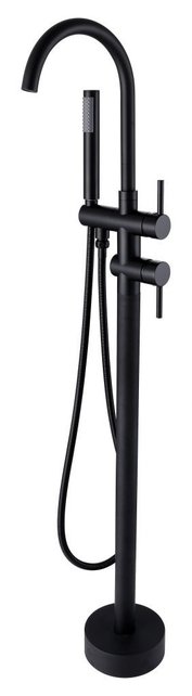 SaniPro Donna Badkraan Vrijstaand Mat Zwart Rond met handdouche Mat Zwart