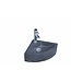 SANI-SUPPLY Fonteinset Toilet Natuursteen Antraciet Kwartrond Hoek 30x30x10cm Met Kraan Rooster En Sifon
