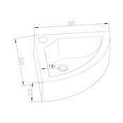 Fonteinset Toilet Natuursteen Antraciet Kwartrond Hoek 30x30x10cm Met Kraan Rooster En Sifon