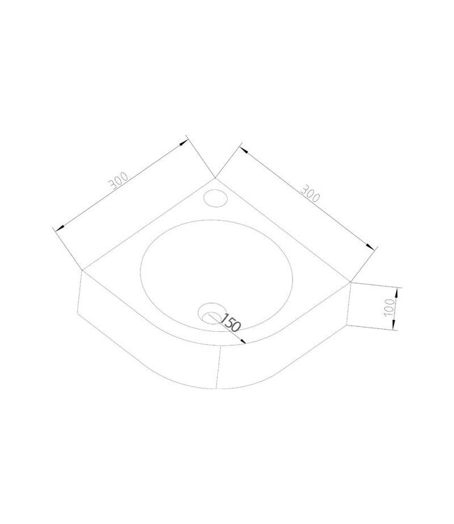 Sanipro Fonteinset Toilet Rond Hoek 30x30x10cm Natuursteen Antraciet incl. fonteinkraan Sifon en Rooster Chroom.