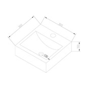 SaniPro Fonteinset Natuursteen Vierkant 30x30x10cm Antraciet incl. chroom fonteinkraan, Sifon en rooster