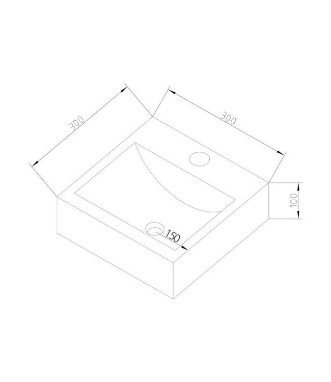 SANI-SUPPLY SaniPro Fonteinset Natuursteen Vierkant 30x30x10cm Antraciet incl. chroom fonteinkraan, Sifon en rooster