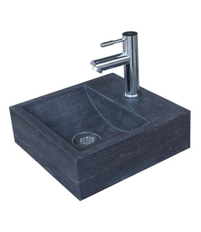 SaniPro Toilet Fontein Vierkant Natuursteen 30x30x10cm Antraciet