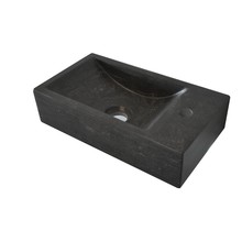 Toilet Fontein Recto Natuursteen 40x22x10 cm Antraciet kraangat Links
