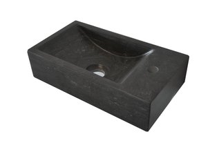 Toilet Fontein Recto Natuursteen 40x22x10 cm Antraciet kraangat Links