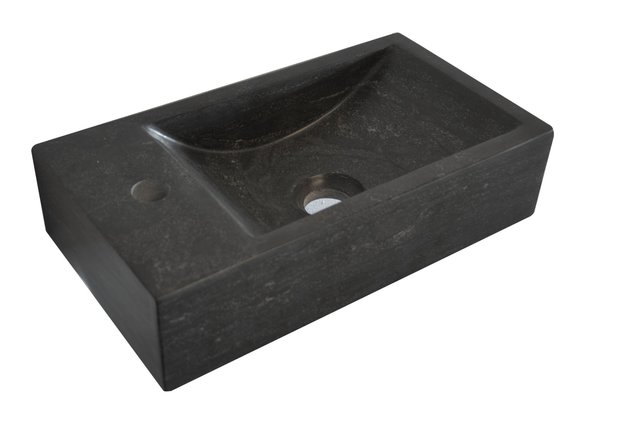 Toilet Fontein Recto Natuursteen 40x22x10 cm Antraciet kraangat Links