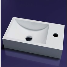 SaniPro Fontein Toilet Solid Surface Recto Links 40x22x10cm Wit Mat