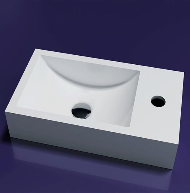 SaniPro Fontein Toilet Solid Surface Recto Links 40x22x10cm Wit Mat