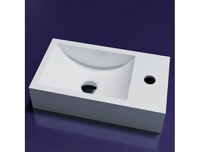 SaniPro Fontein Toilet Solid Surface Recto Rechts 40x22x10cm Wit Mat