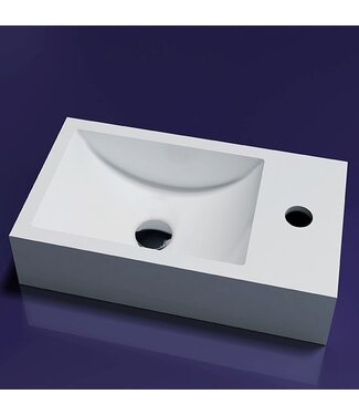 SANI-SUPPLY SaniPro Fontein Toilet Solid Surface Recto Rechts 40x22x10cm Wit Mat