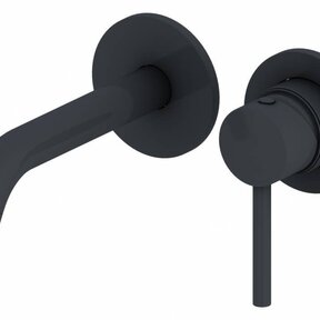 SaniPro Wastafelkraan Inbouw Zwart Mat Donna Mengkraan Rond 1 Greeps 17,6cm