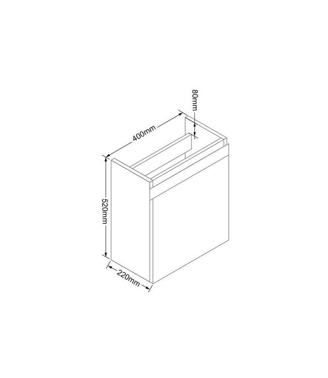 SANI-SUPPLY Fonteinkast Compleet Set Eiken met natuursteen Fonteintje kraangat Rechts / Links 40x22x60cm SaniPro Toiletmeubel