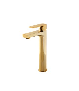 CREAVIT Creavit Sharp Wastafelkraan Goud Mengkraan Hoog 25cm Waterbesparend