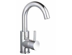 SaniPro Tivoli Wastafelkraan Chroom draaibare Uitloop 24cm