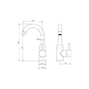 Wastafelkraan Largo RVS-304 Draaibare Uitloop 24cm