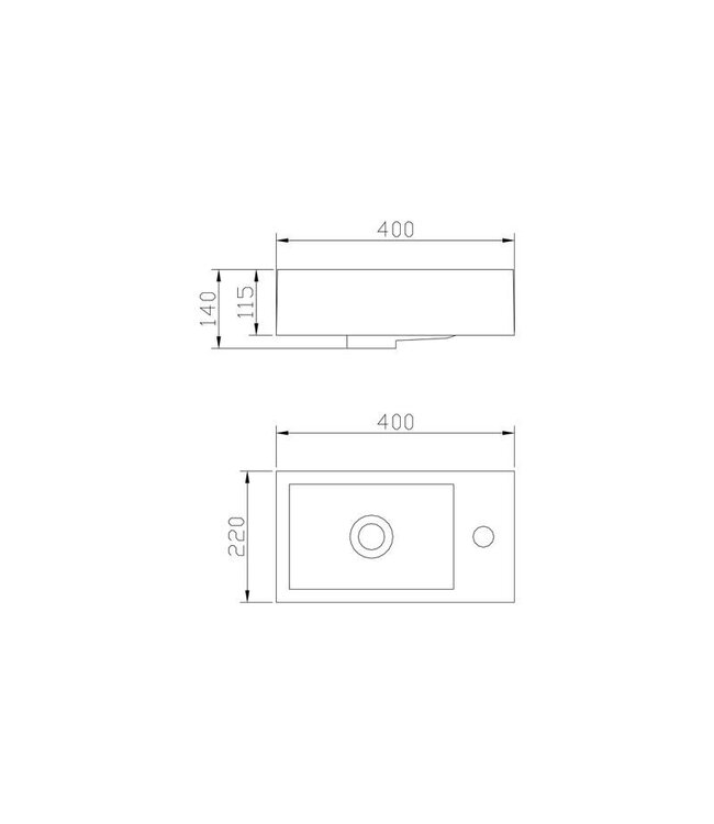 SANI-SUPPLY SaniPro Fonteinkastje Toiletmeubel eiken met Fonteintje Rechts 40x22x52cm