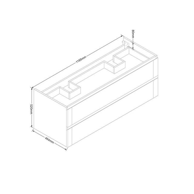 Badkamermeubel Set Wood Eiken 120cm met natuursteen blad en waskommen