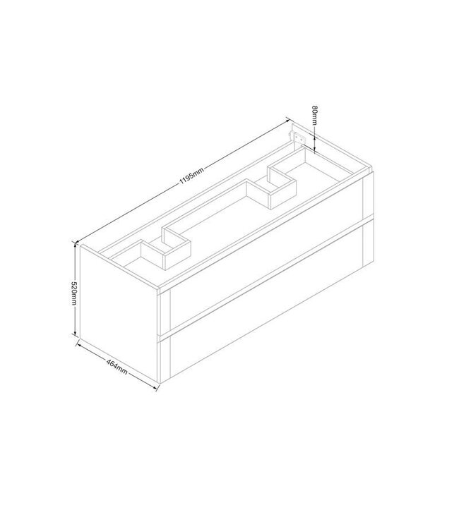 Badkamermeubel Set Wood Eiken 120cm met natuursteen blad en waskommen