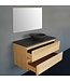Badkamermeubel Set Wood Eiken 100cm met natuursteen blad en waskom