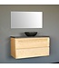 Badkamermeubel Set Wood Eiken 80cm met natuursteen blad en waskom