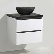 Badkamermeubel set Trendline Glans Wit 60x47x52 cm met natuursteen blad en Waskom