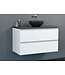 SANI-SUPPLY Badkamermeubel set Trendline Glans Wit 100x47x52 cm met natuursteen blad en Waskom
