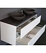 SANI-SUPPLY Badkamermeubel set Trendline Glans Wit 120x47x52 cm met natuursteen blad en Waskom