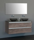 Badkamermeubel Set Trendline Century Oak 120x47x52 cm met natuursteen blad en Waskom