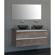 Badkamermeubel Set Trendline Century Oak 120x47x52 cm met natuursteen blad en Waskom