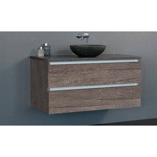 SaniPro Trend Dynasty Badkamermeubel 100cm met een natuursteen waskom Century Oak  incl. Spiegel