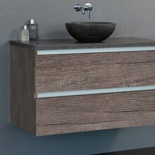 SaniPro Trend Dynasty Badkamermeubel Century Oak 80cm met een natuursteen waskom incl. Spiegel