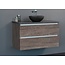 SaniPRO SaniPro Trend Dynasty Badkamermeubel Century Oak 80cm met een natuursteen waskom incl. Spiegel