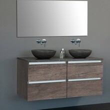 Badkamermeubel Set Trend 120x47x50 cm Century Oak met natuursteen blad en waskommen 4 lades softclose