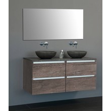 Badkamermeubel Set Trend 120x47x50 cm Century Oak met natuursteen blad en waskommen 4 lades softclose