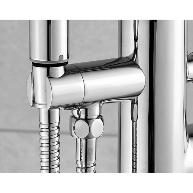 Badkraan Vrijstaand Tivoli Lux Chroom Mengkraan Rond 1 Greeps met Handdouche