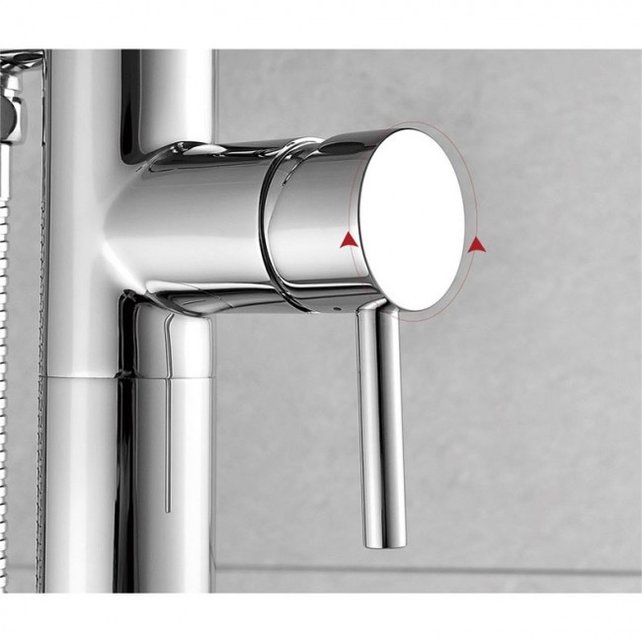 Badkraan Vrijstaand Tivoli Lux Chroom Mengkraan Rond 1 Greeps met Handdouche