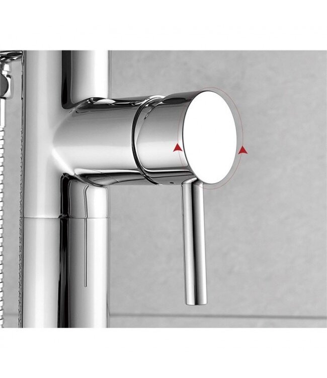 Badkraan Vrijstaand Tivoli Lux Chroom Mengkraan Rond 1 Greeps met Handdouche