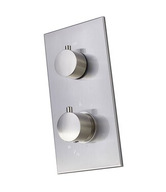 SANI-SUPPLY SaniPro Regendoucheset Inbouw RVS Geborsteld Ferrara Lux Muur Rond 20cm thermostaatkraan Handdouche