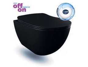 Creavit FE22 Randloos Hangtoilet Mat Zwart Met Bidet incl. softclose toiletbril 51x35,5x29cm